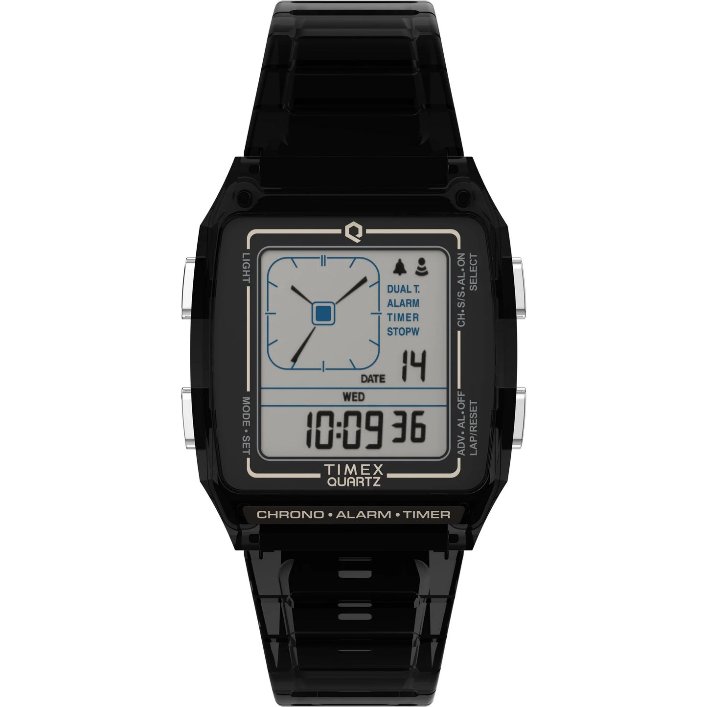 Timex Q Grey Rectangle Dial Digital Unisex Watch - TW2W45000UJ