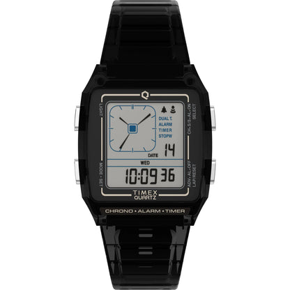 Timex Q Grey Rectangle Dial Digital Unisex Watch - TW2W45000UJ