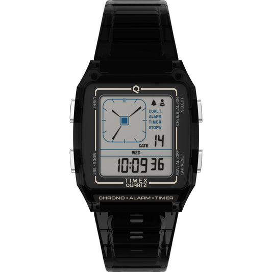 Timex Q Grey Rectangle Dial Digital Unisex Watch - TW2W45000UJ