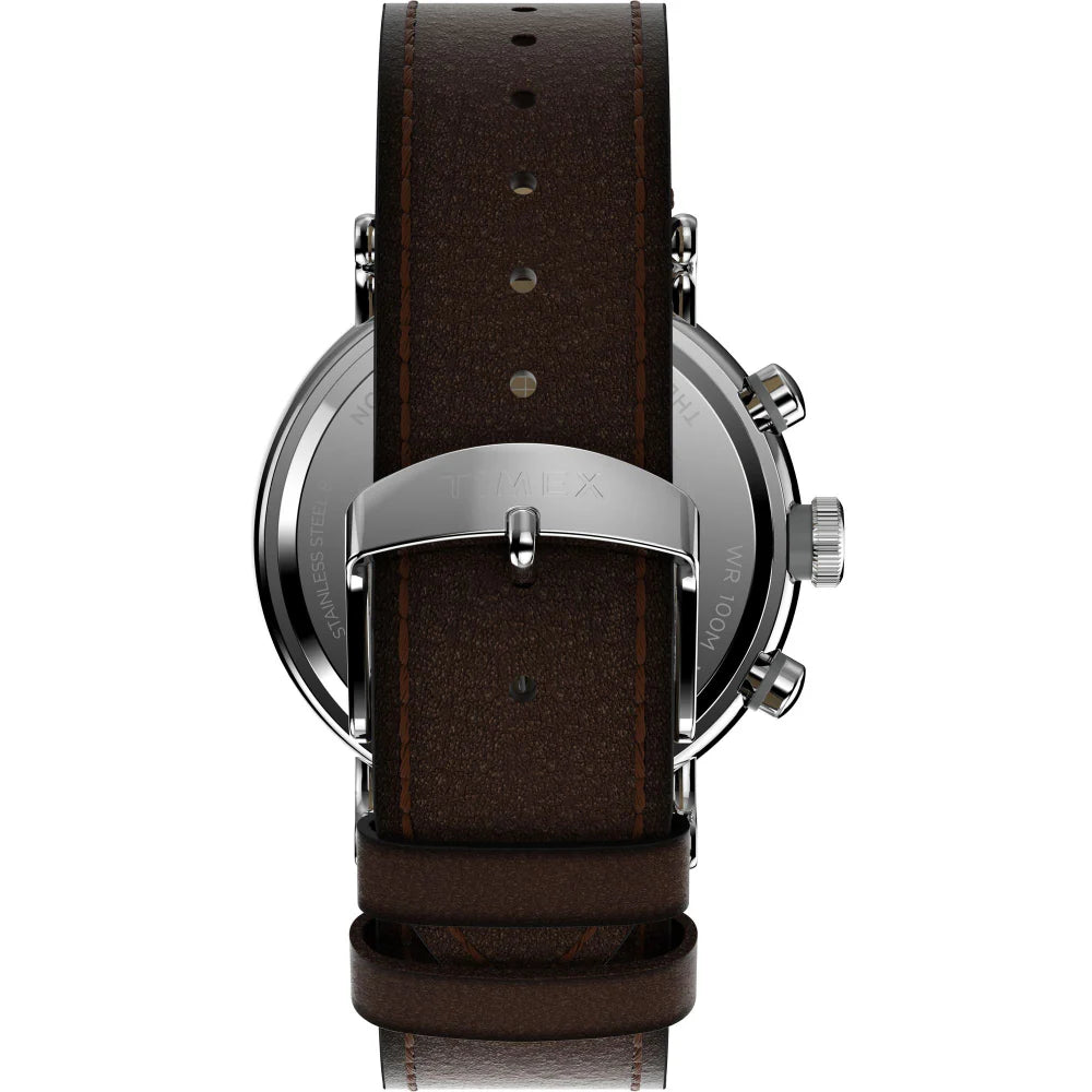 TIMEX Waterbury Standard 43mm Leather Strap Watch - TW2W47300UJ