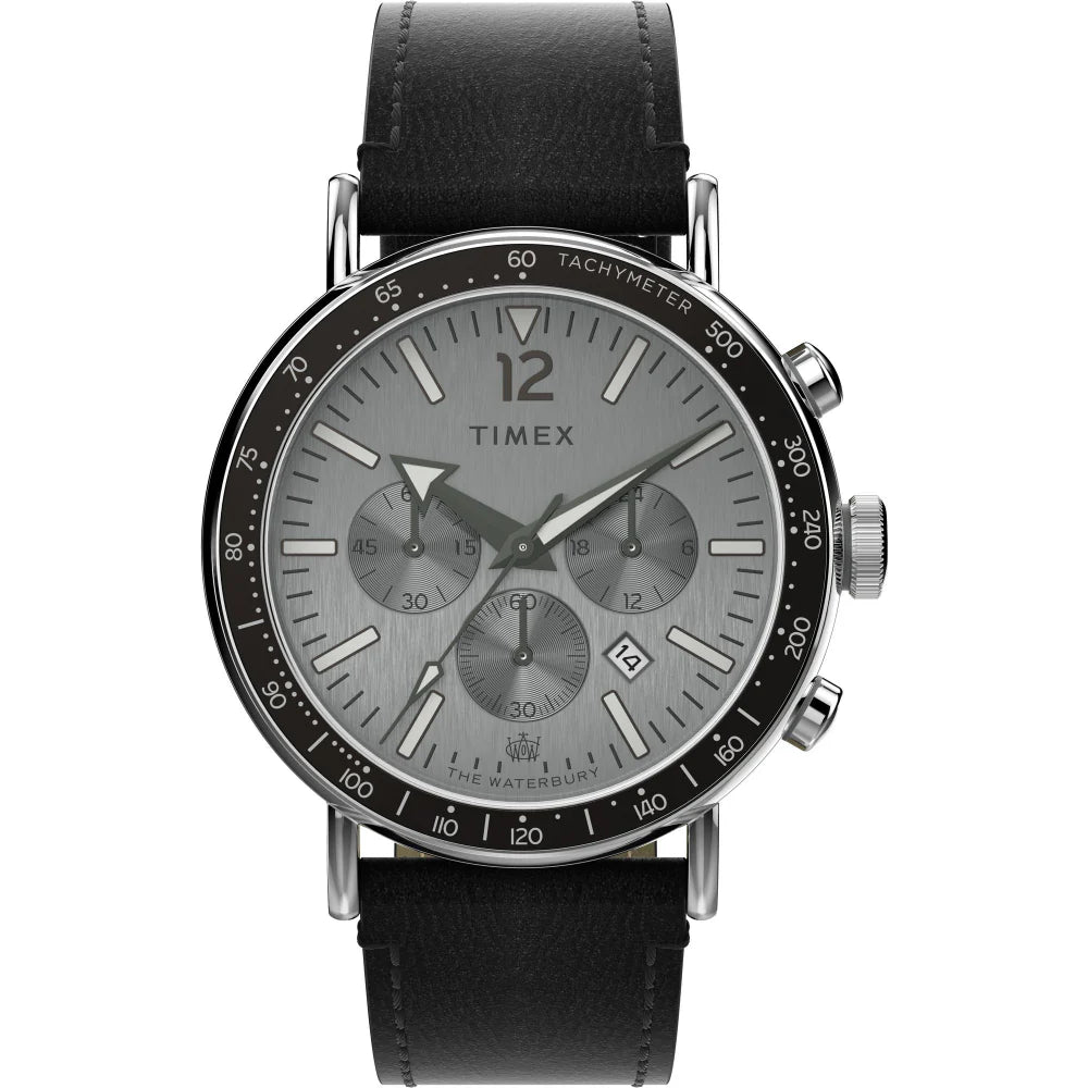 TIMEX Waterbury Standard 43mm Leather Strap Watch - TW2W47400UJ