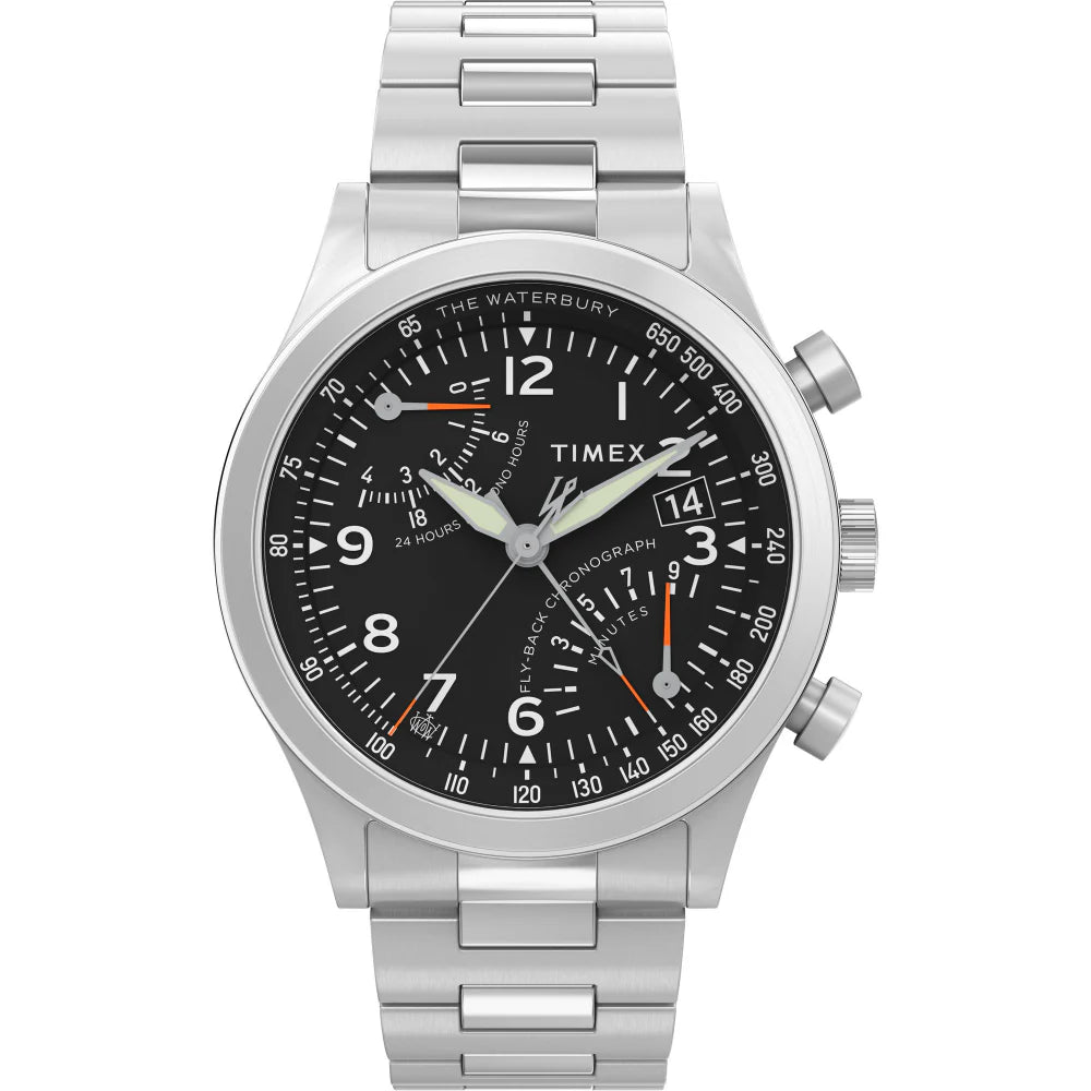 Timex Waterbury Traditional Fly Back Chronograph 43mm Stainless Steel Bracelet Watch - TW2W47800UJ