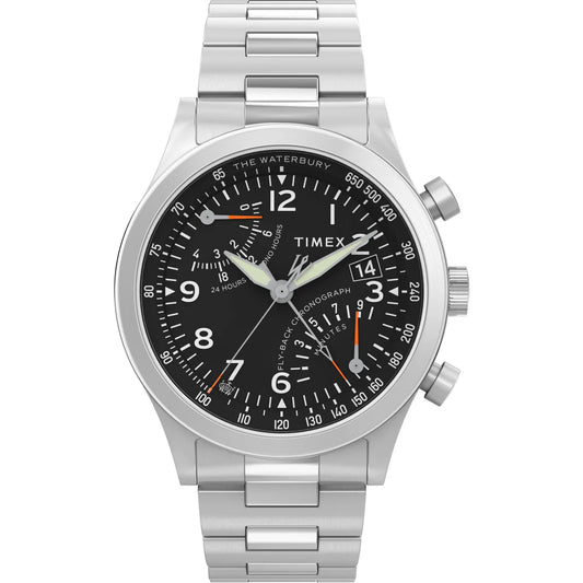 Timex Waterbury Traditional Fly Back Chronograph 43mm Stainless Steel Bracelet Watch - TW2W47800UJ