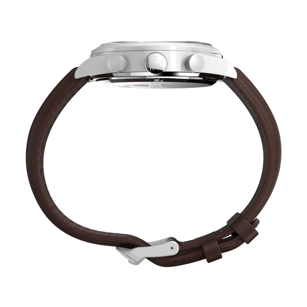Timex Waterbury Traditional Fly Back Chronograph 43mm Leather Strap Watch - TW2W47900UJ