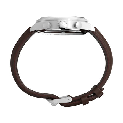 Timex Waterbury Traditional Fly Back Chronograph 43mm Leather Strap Watch - TW2W47900UJ