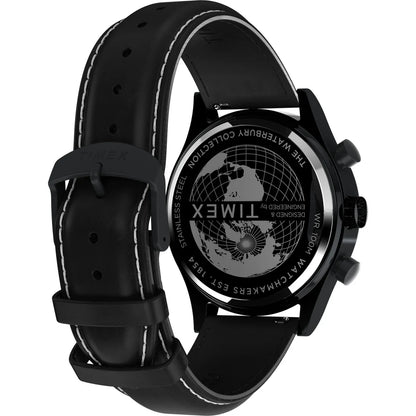 Timex Waterbury Traditional Fly Back Chronograph 43mm Leather Strap Watch - TW2W48000UJ