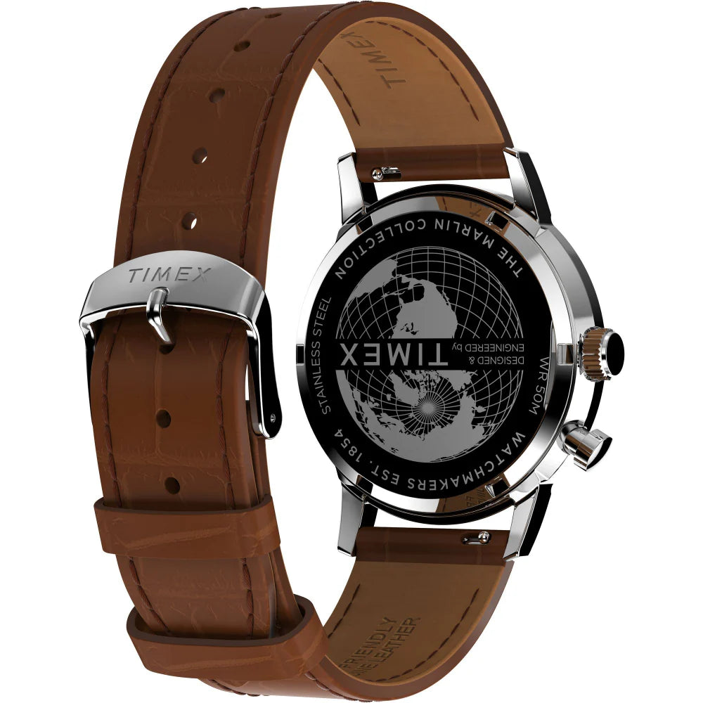 TIMEX Marlin Moon Phase 40mm Leather Strap Watch - TW2W51000UJ
