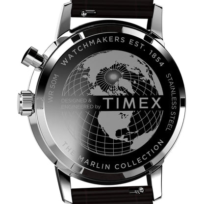 Timex Marlin Moon Phase 40mm Leather Strap Watch - TW2W51100UJ