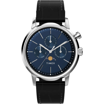 Timex Marlin Moon Phase 40mm Leather Strap Watch - TW2W51200UJ
