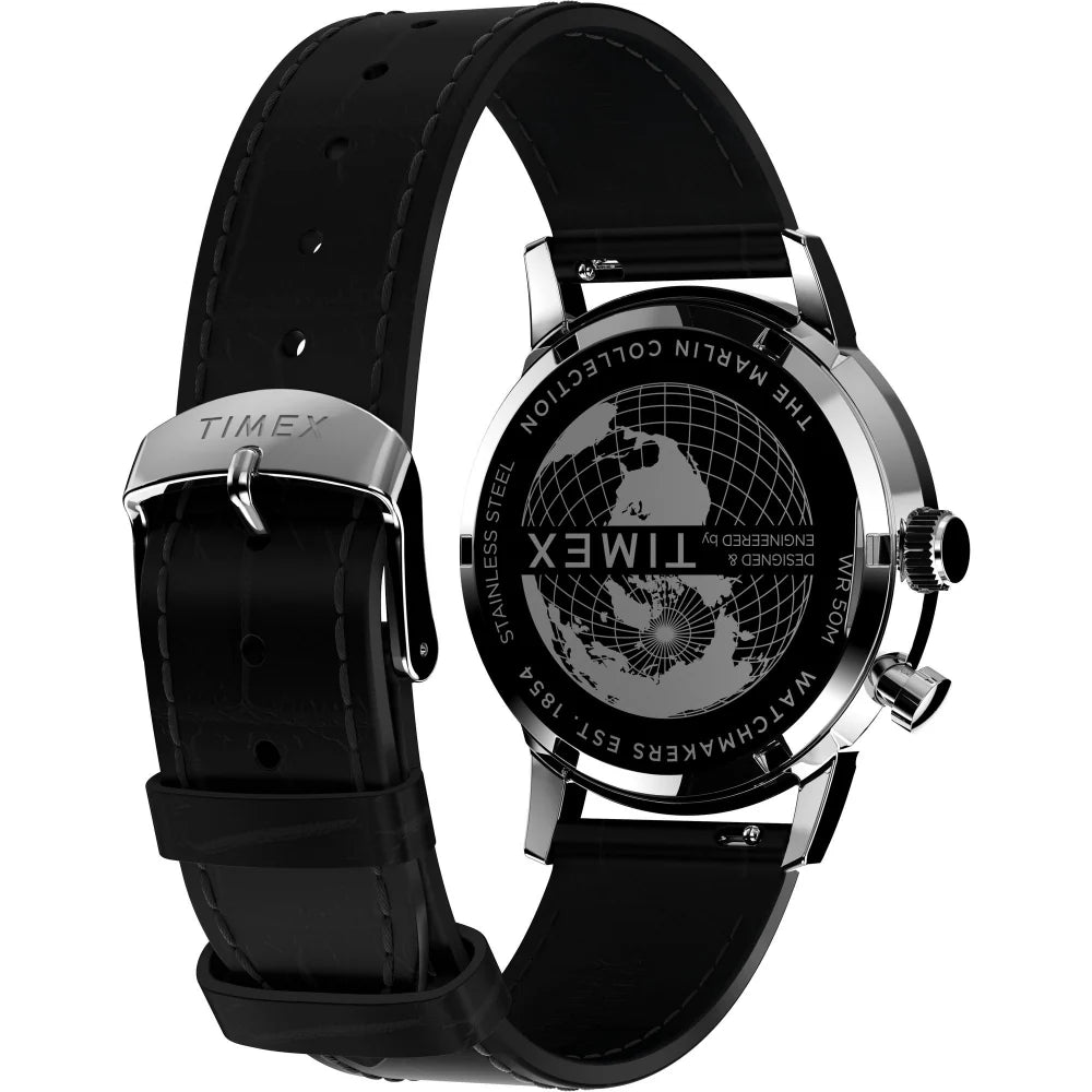 Timex Marlin Moon Phase 40mm Leather Strap Watch - TW2W51200UJ