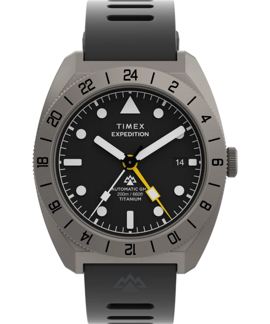 Expedition® Pioneer Titanium Automatic GMT 41mm Silicone Strap Watch TW2W53000