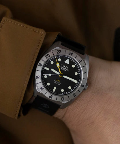Expedition® Pioneer Titanium Automatic GMT 41mm Silicone Strap Watch TW2W53000