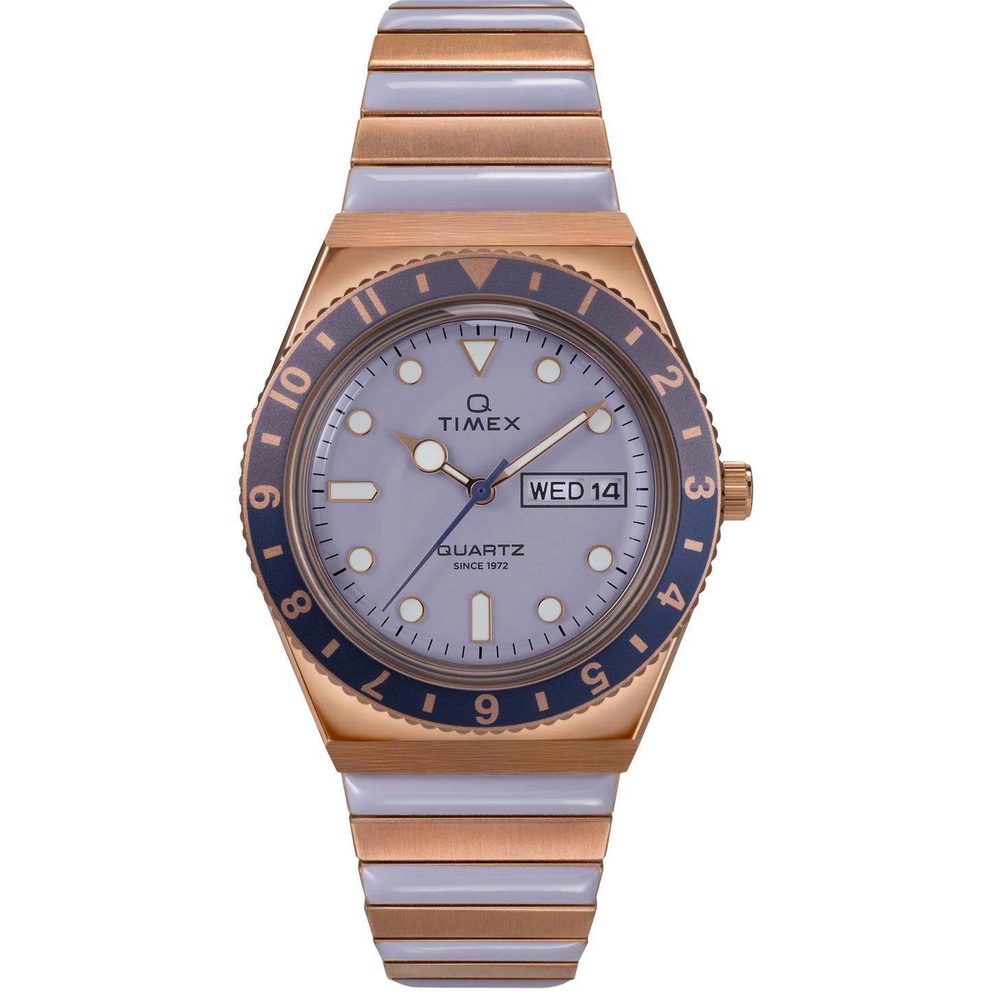 Timex Q Purple Round Dial Analog Women's Watch - TW2W87700UJ