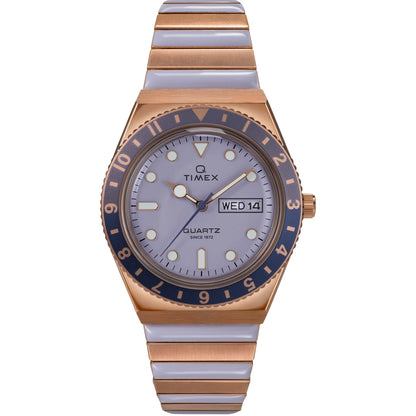 Timex Q Purple Round Dial Analog Women's Watch - TW2W87700UJ