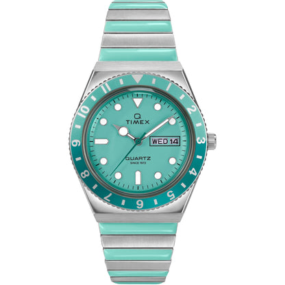 Timex Q Blue Round Dial Analog Women's Watch - TW2W87800UJ