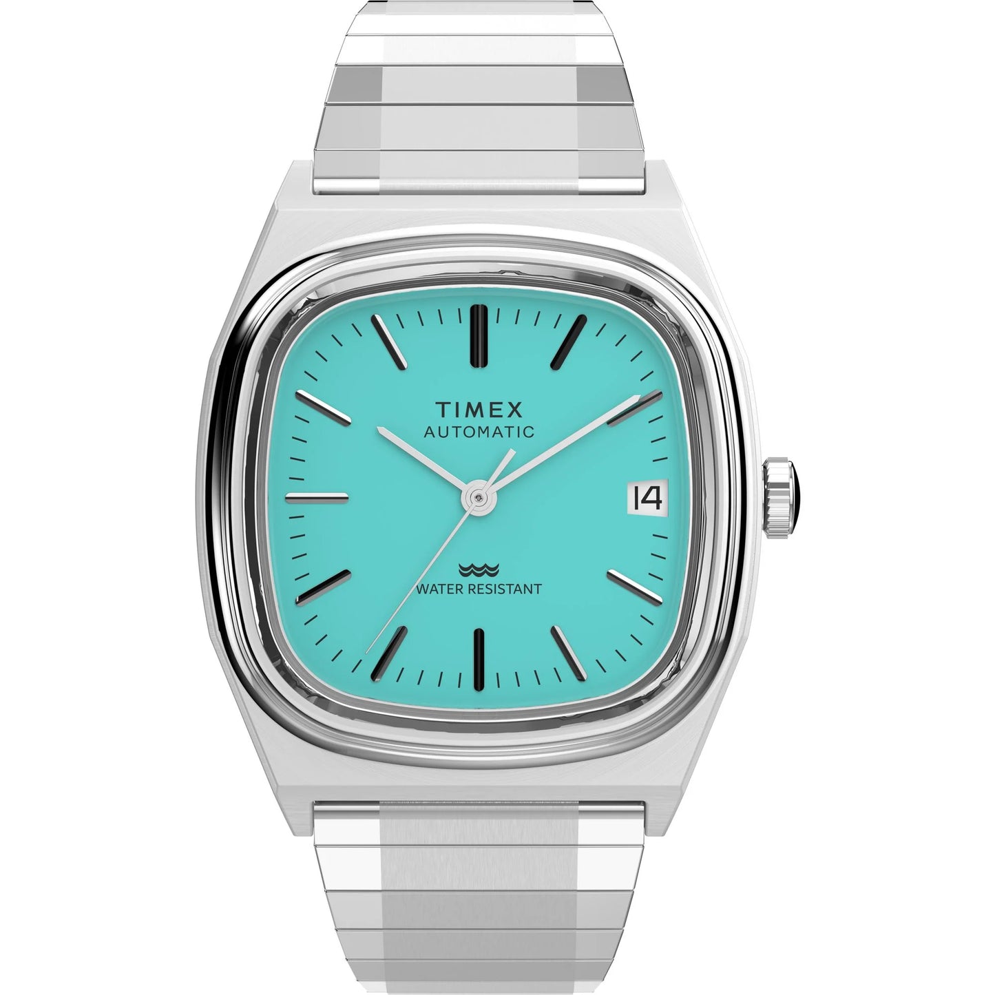 Timex E Line Automatic 34mm Watch Tiffany Blue Timex Q Square Dial Automatic Men Watch - TW2Y07300UJ