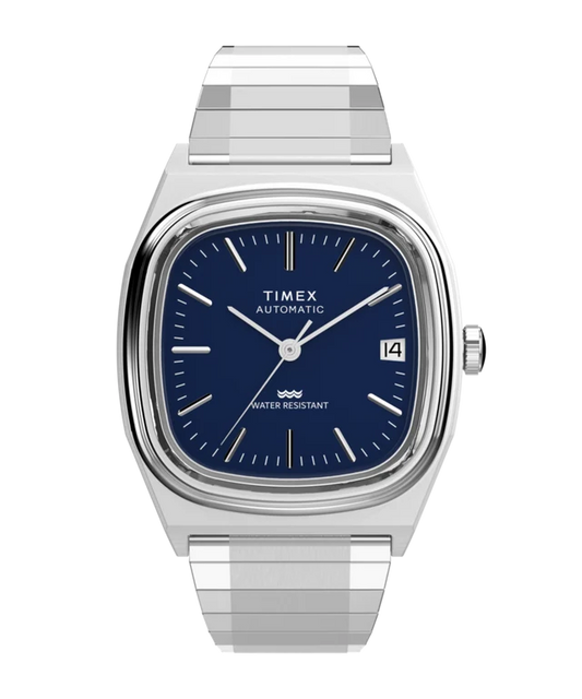 Timex® Automatic 1983 E Line 34mm Stainless Steel Expansion Band Watch TW2Y07400