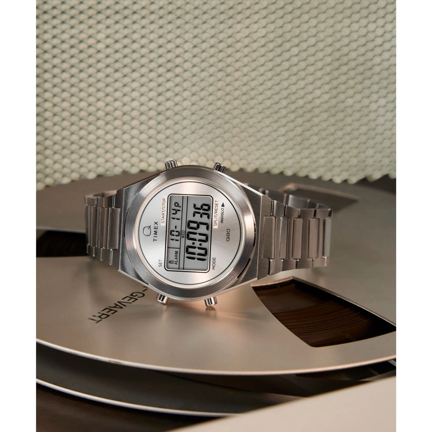 Q Timex Grey Round Dial Digital Men's Watch - TW2Y09800UJ