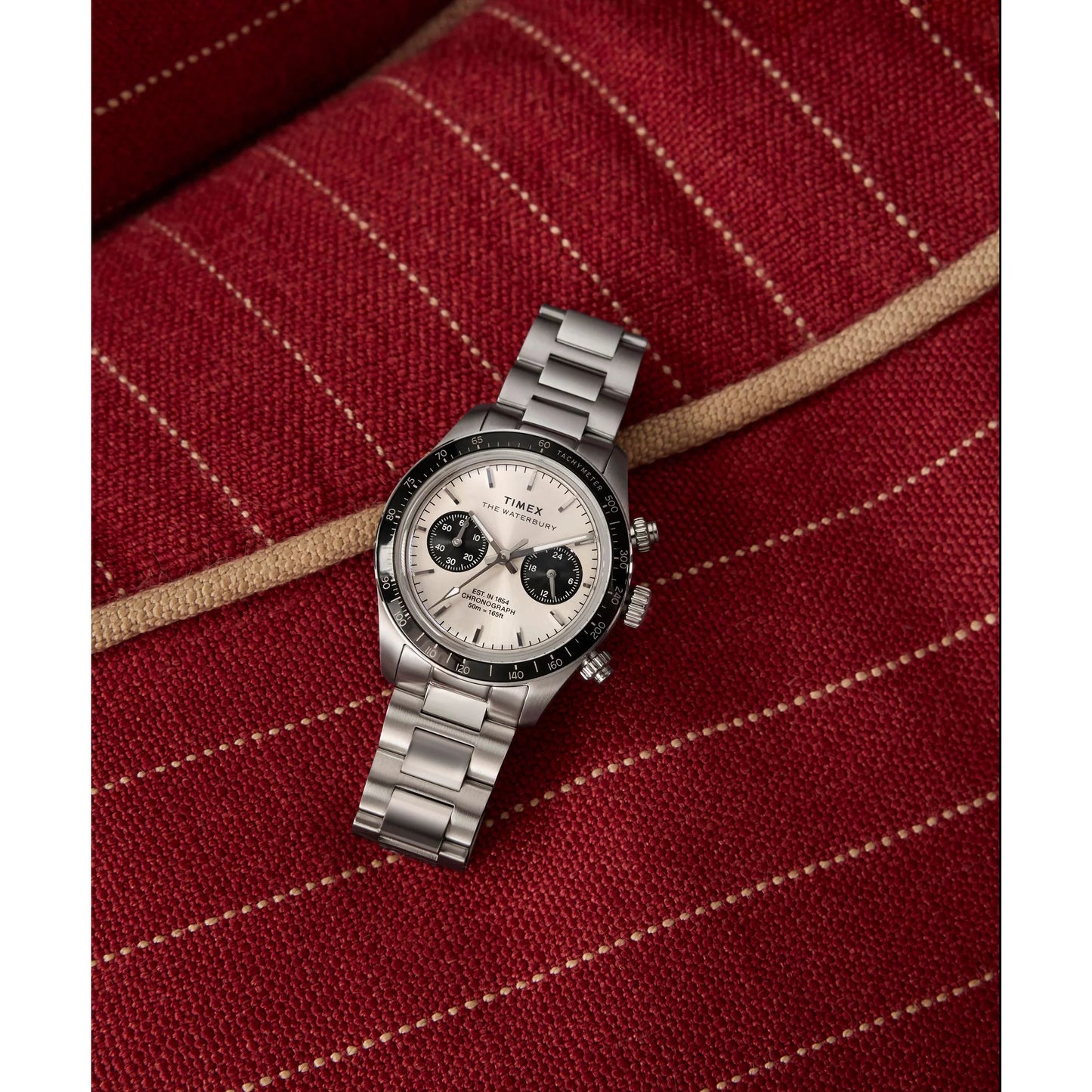 TIMEX Waterbury Silver-Tone Round Dial Analog Men's Watch - TW2Y19200UJ