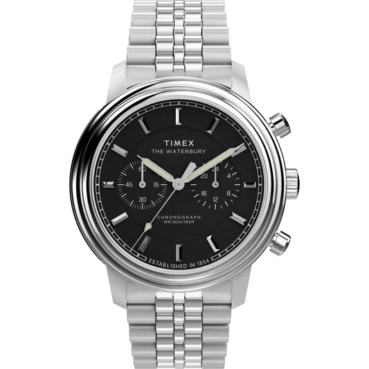 TIMEX Waterbury Black Round Dial Analog Men's Watch - TW2Y23400UJ