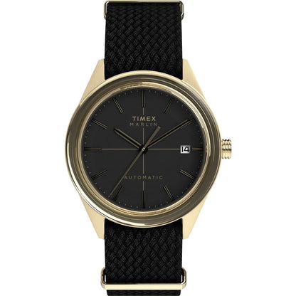 TIMEX Marlin Jet Black Round Dial Mechanical Automatic Men's Watch - TW2Y24300UJ