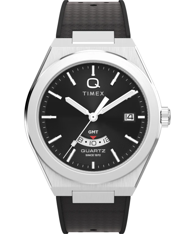 Q Timex Continental GMT 39mm Synthetic Rubber Watch TW2Y24900