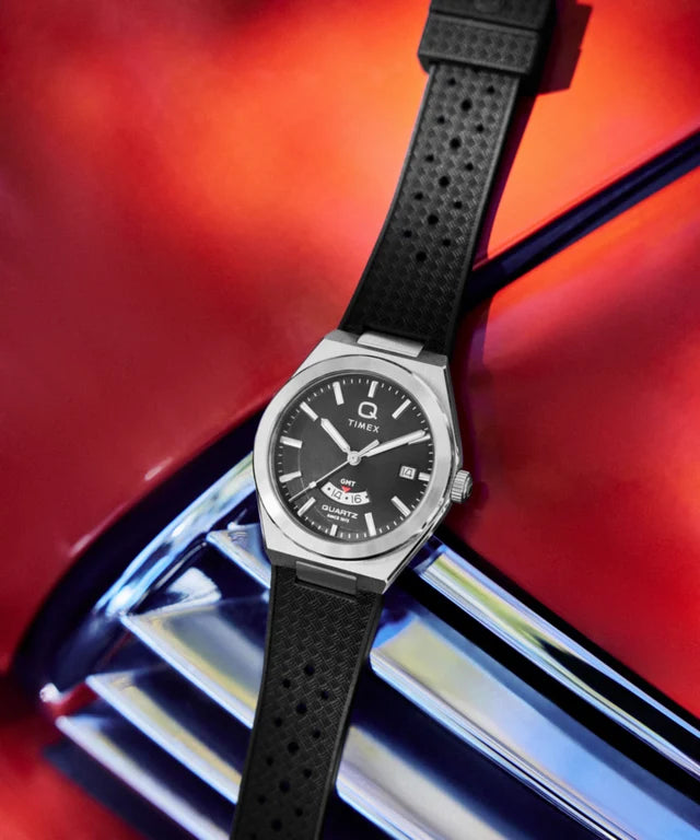 Q Timex Continental GMT 39mm Synthetic Rubber Watch TW2Y24900