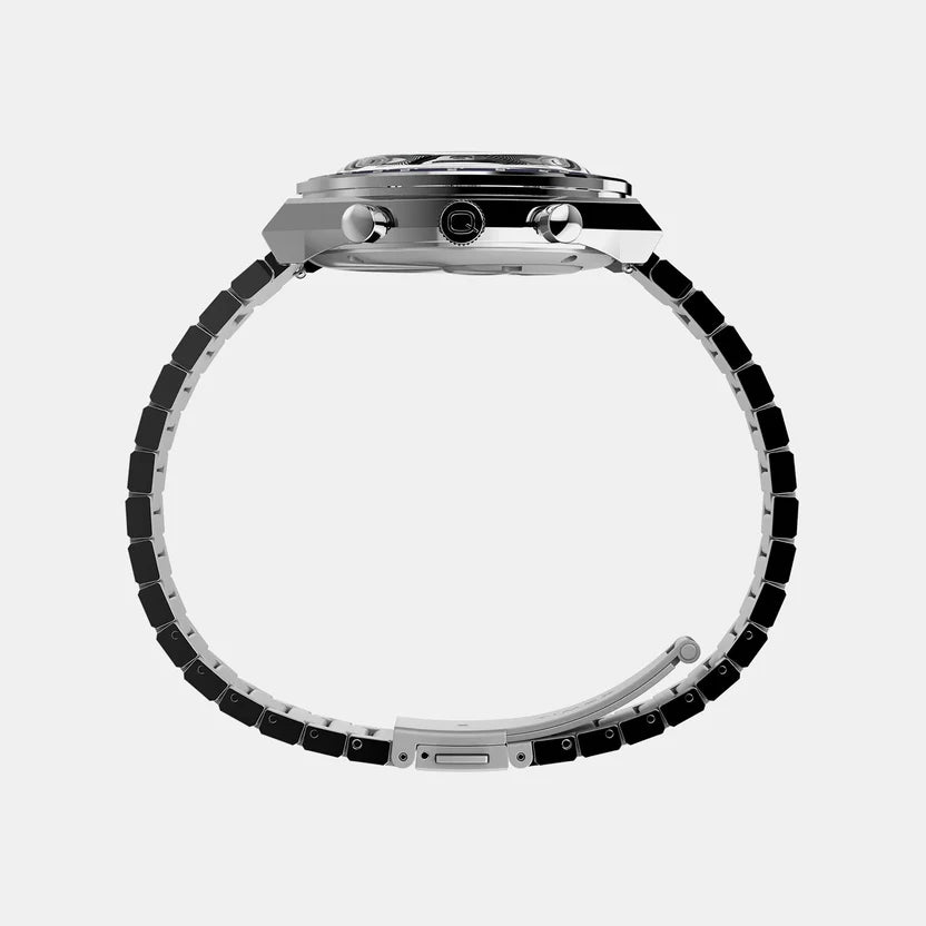 Timex Q Sport Men Quartz White Dial Analog Stainless Steel Watch TW2Y36200IK
