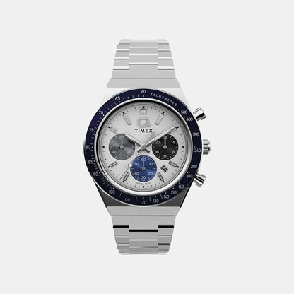 Timex Q Sport Men Quartz White Dial Analog Stainless Steel Watch TW2Y36200IK