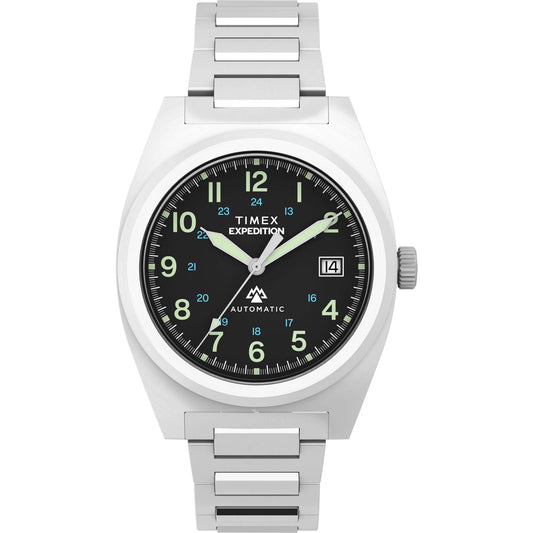 TIMEX Capstone Black Round Dial Mechanical Automatic Men's Watch - TW2Y39600UJ