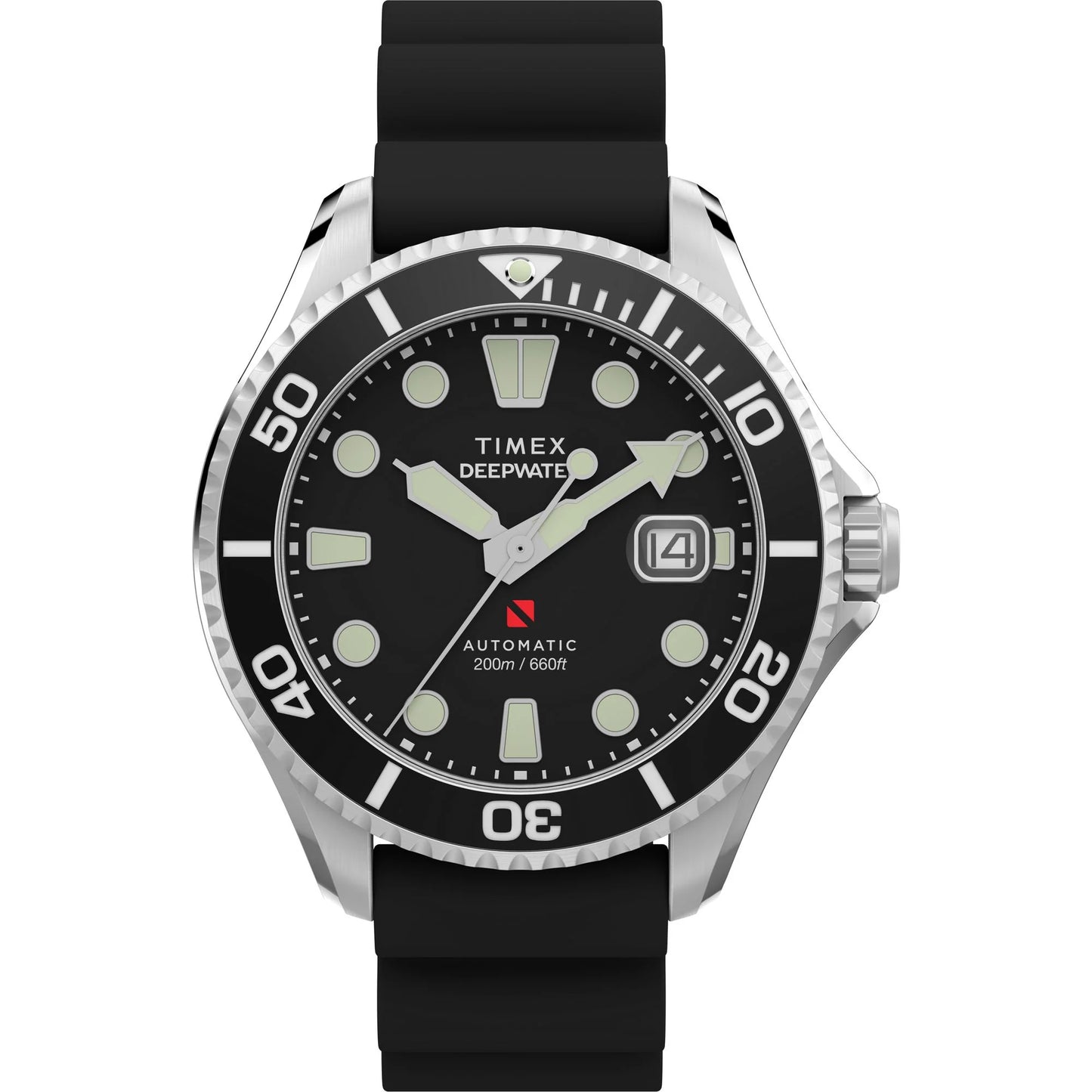TIMEX Deep Water Meridian Black Round Dial Mechanical Automatic Men's Watch - TW2Y40000UJ
