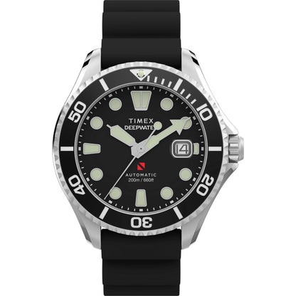 TIMEX Deep Water Meridian Black Round Dial Mechanical Automatic Men's Watch - TW2Y40000UJ
