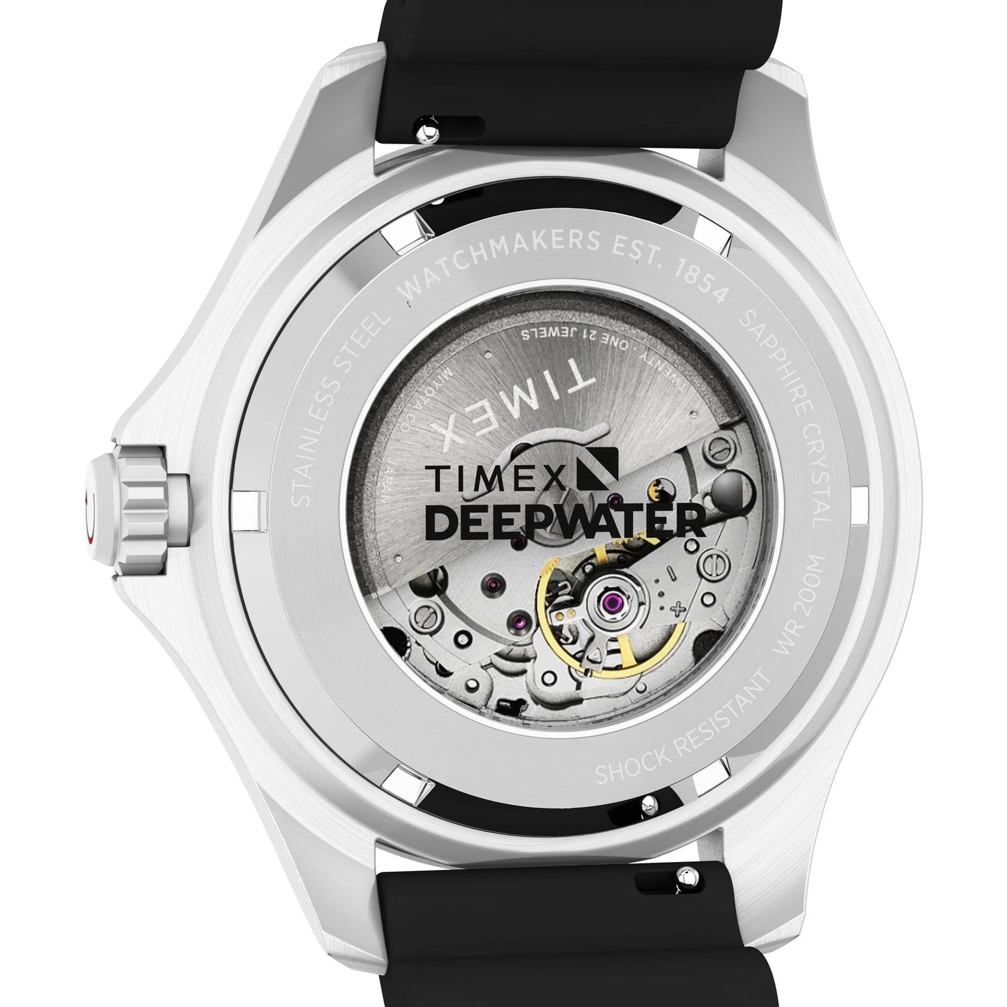 TIMEX Deep Water Meridian Black Round Dial Mechanical Automatic Men's Watch - TW2Y40000UJ