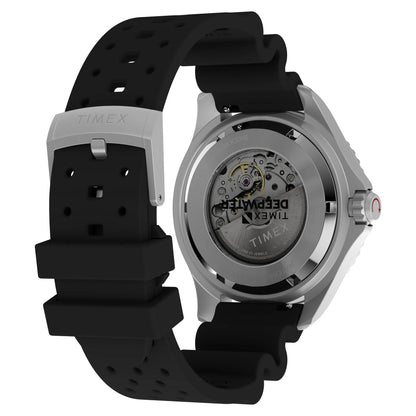 TIMEX Deep Water Meridian Black Round Dial Mechanical Automatic Men's Watch - TW2Y40000UJ