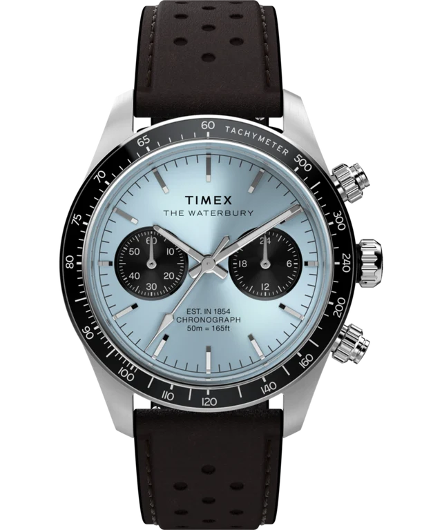 Waterbury Heritage Chronograph 39mm Leather Strap Watch TW2Y70600