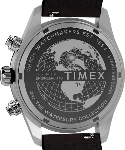 Waterbury Heritage Chronograph 39mm Leather Strap Watch TW2Y70600