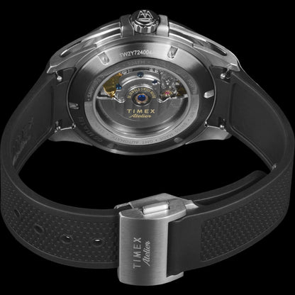 Timex Atelier GMT24 M1a  Atelier Sport GMT Auto 40mm - Black Syn Rubber Strap Black Dial
