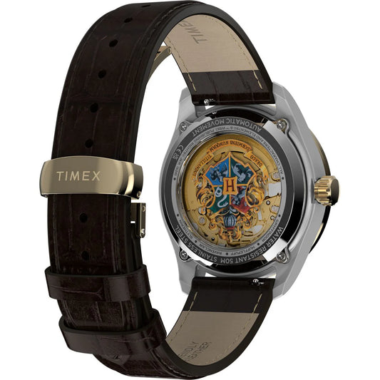 Timex Harry Potter x Timex Waterbury Skeleton Automatic 39mm Leather Strap Watch TW2Y75500X6