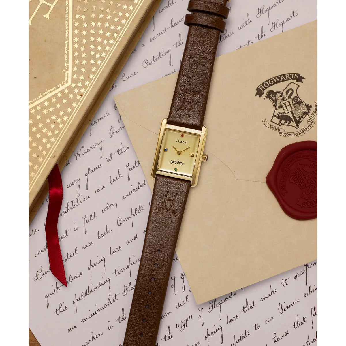 Timex Harry Potter x Timex Hailey Hogwarts 24mm Leather Strap Watch TW2Y75700X6