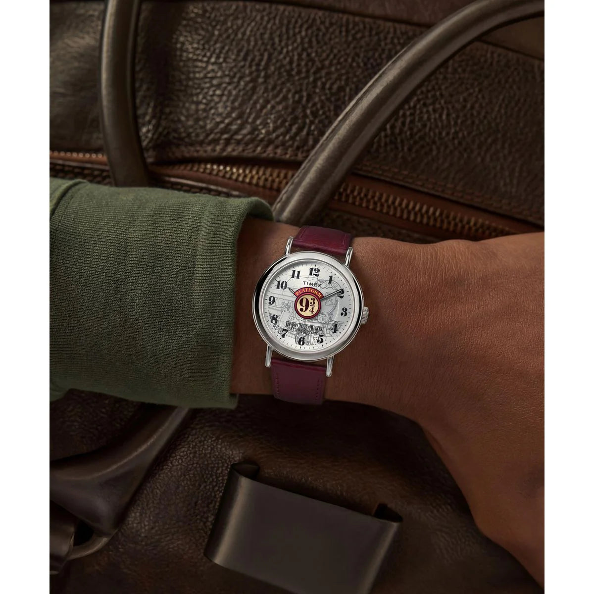Timex Harry Potter x Timex Weekender Platform 9 3/4 37mm Leather Strap Watch TW2Y76200X6