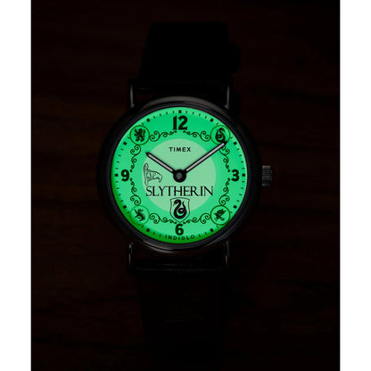Timex Harry Potter x Timex Weekender Slytherin House  38mm Leather Strap Watch TW2Y76400X6