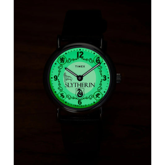 Timex Harry Potter x Timex Weekender Slytherin House  38mm Leather Strap Watch TW2Y76400X6
