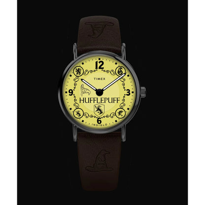 Timex Harry Potter x Timex Weekender Hufflepuff House 38mm Leather Strap Watch TW2Y76600X6