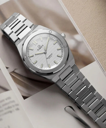 Q Timex Marbella 34mm Stainless Steel Bracelet Watch TW2Y81800