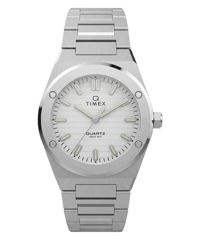 Q Timex Marbella 34mm Stainless Steel Bracelet Watch TW2Y81800