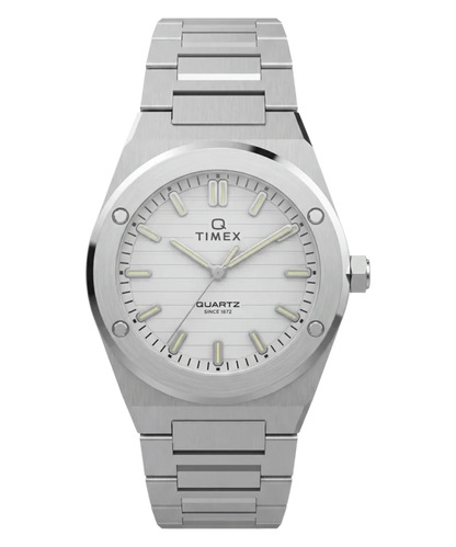 Q Timex Marbella 34mm Stainless Steel Bracelet Watch TW2Y81800
