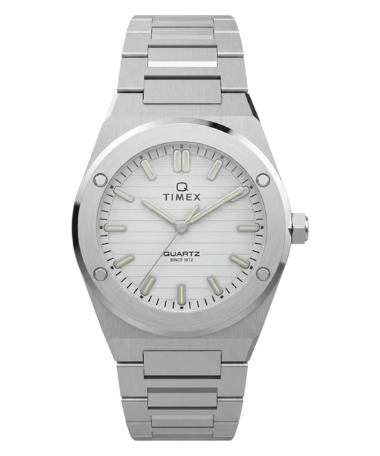Q Timex Marbella 34mm Stainless Steel Bracelet Watch TW2Y81800