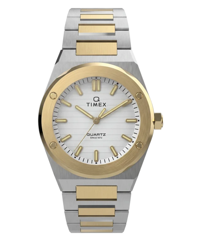 Q Timex Marbella 34mm Stainless Steel Bracelet Watch TW2Y81900