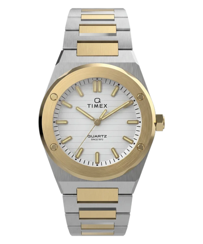 Q Timex Marbella 34mm Stainless Steel Bracelet Watch TW2Y81900