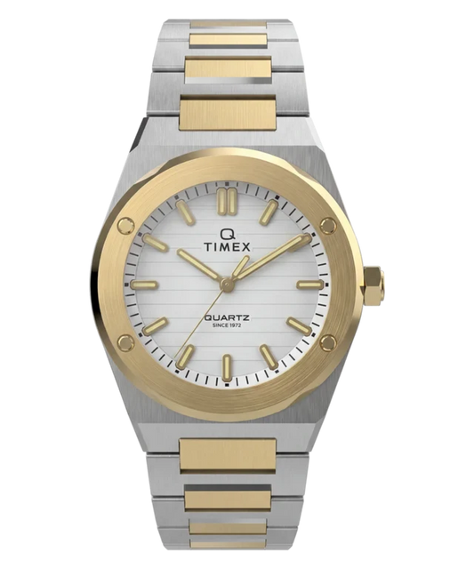 Q Timex Marbella 34mm Stainless Steel Bracelet Watch TW2Y81900